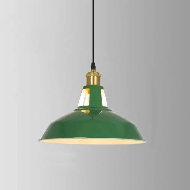Industrial Vintage Green Iron Dome Cone 1-light Pendant Light Lumendat