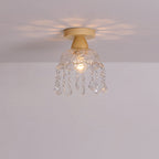 Japanese Minimalist Log Glass 1-light Semi-flush Mount Light BulbSquare