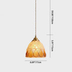 Traditional Tiffany Shell Decor Stained Glass Semicircle 1-light Pendant Light for Bedroom BulbSquare