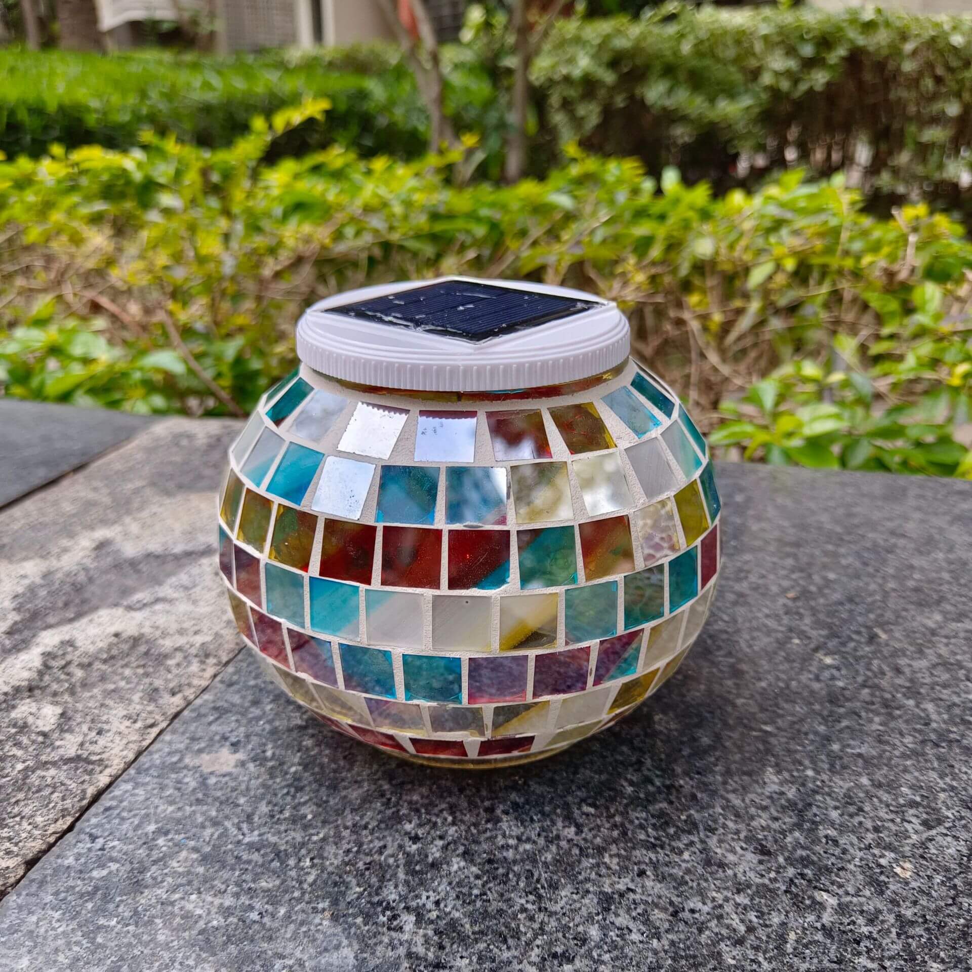 Modern Creative Stained Glass Solar LED Outdoor Garden Lawn Light Lumendat