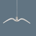 Contemporary Nordic Personality Wrought Iron Seagull LED Pendant Light for Living Room BulbSquare