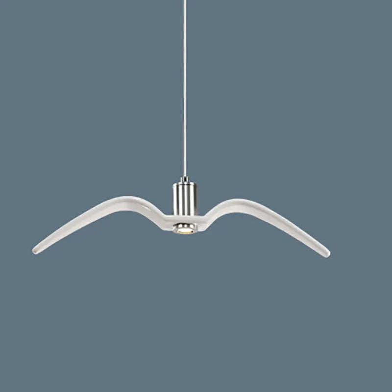Contemporary Nordic Personality Wrought Iron Seagull LED Pendant Light for Living Room BulbSquare
