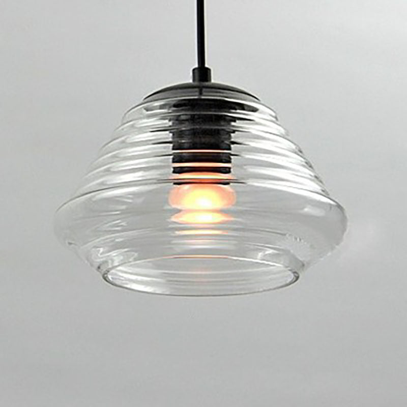 Modern Industrial Clear Glass Iron 1-light Pendant Light BulbSquare