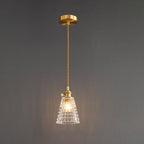 Modern Luxury Glass Bell Shade Brass 1-light Pendant Light BulbSquare