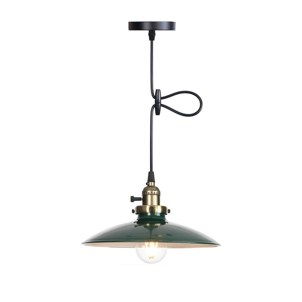 Industrial Iron Multicolor Bowl 1-light Pendant Light BulbSquare