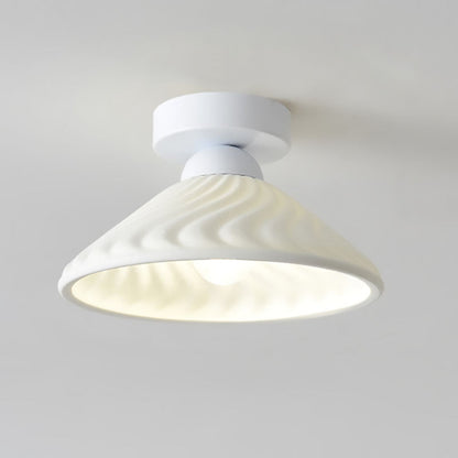Modern Light Luxury Ceramic Disc 1-light Semi-flush Mount Lighting