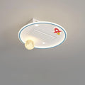 Lumendat Contemporary Creative Acrylic Astronaut Moon LED Kids Flush Mount Ceiling Invisible Bladeless Fan Light For Bedroom Lumendat