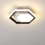 Modern Minimalist Geometric Hexagonal Ring LED Flush Mount Ceiling Light