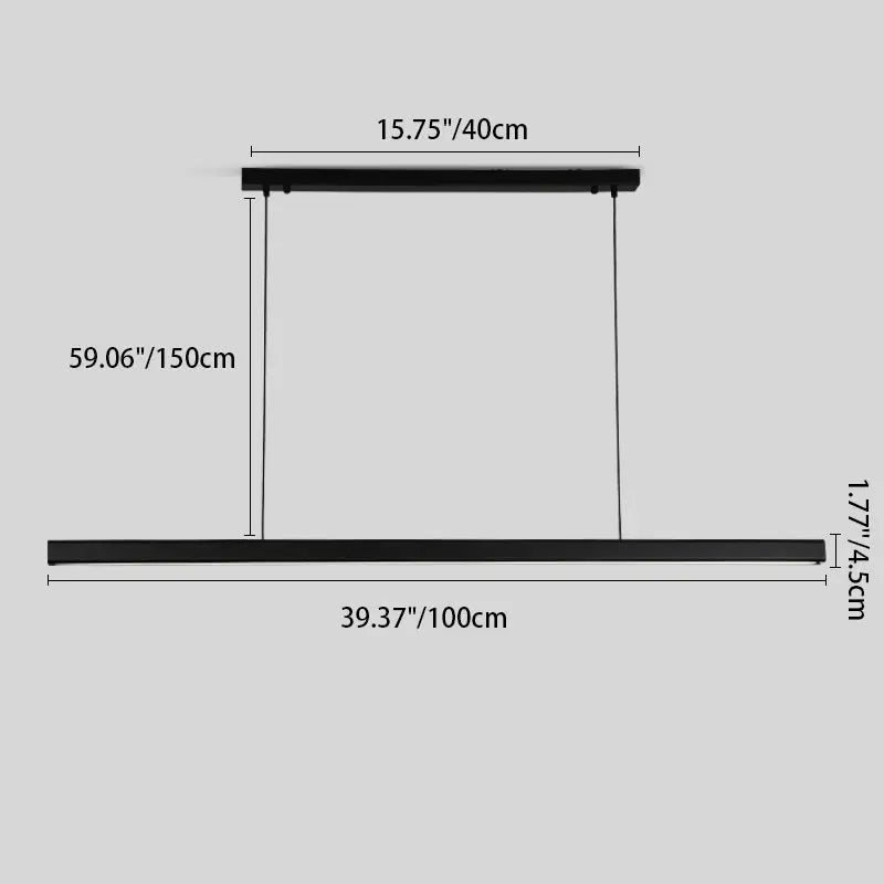 Modern Minimalist Long Strip LED Pendant Light Lumendat