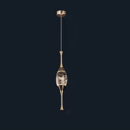 Contemporary Luxury Aluminum Water Drop Crystal LED Pendant Light for Living Room