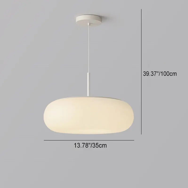 Modern Minimalist Oval Iron Pe LED Pendant Light for Living Room BulbSquare