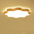 Nordic Flower Shape Wooden LED Flush Mount Ceiling Light Lumendat
