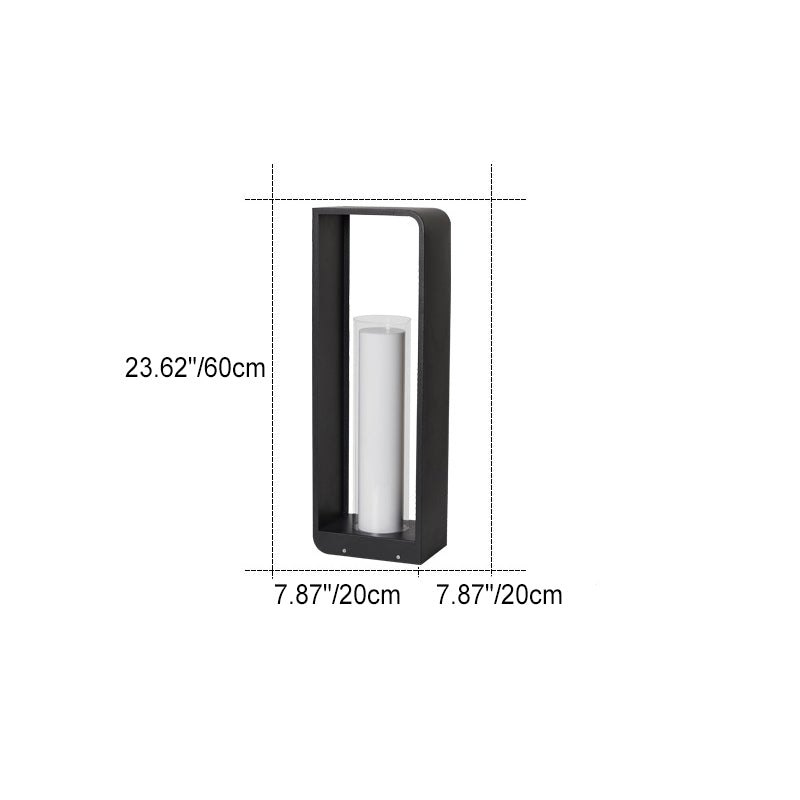 Modern Minimalist Square Frame Stainless Steel Acrylic LED Waterproof Lawn Landscape Light For Outdoor Patio Lumendat