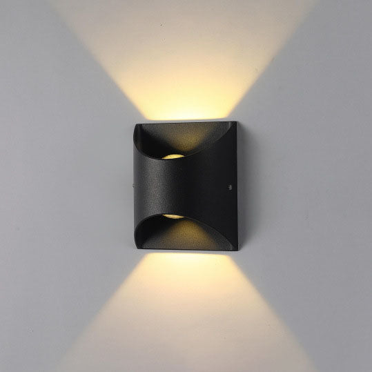 Modern Minimalist Solid Color Aluminum Square Outdoor Waterproof LED Wall Sconce Lamp Lumendat