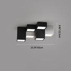 Modern Minimalist Cube Iron Acrylic LED Flush Mount Ceiling Light for Living Room
