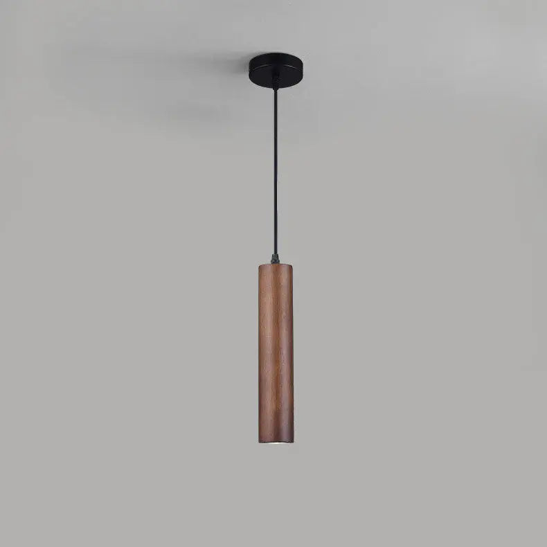 Modern Minimalist Wood Cylinder LED Pendant Light Lumendat