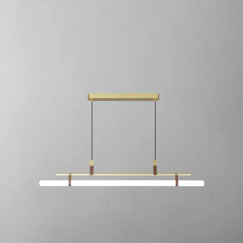 Nordic Minimalist Long Strip Leather LED Island Light Chandelier Lumendat