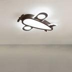 Lumendat Contemporary Creative Woodgrain Cartoon Animal Bee Aircraft Acrylic LED Kids Flush Mount Ceiling Light For Living Room Lumendat