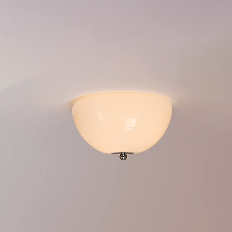 Nordic Minimalist Iron Round Glass Shade 4-light Flush Mount Ceiling Light