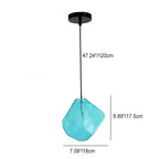 Modern Simplicity Irregular Shape Glass 1-light Pendant Light for Living Room BulbSquare
