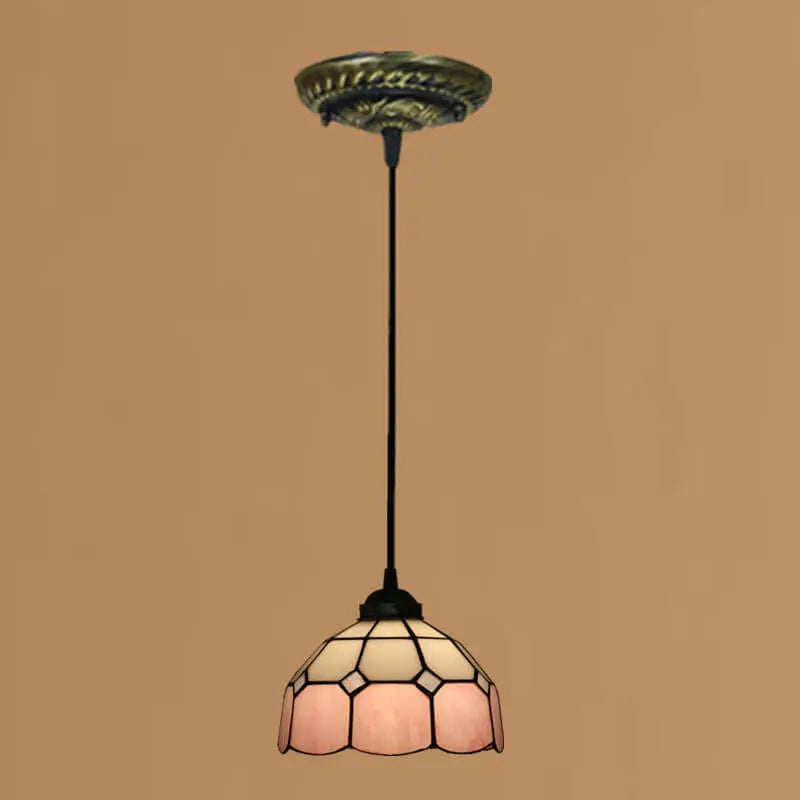 Tiffany Stained Glass Dome Shade European 1-light Pendant Light Lumendat