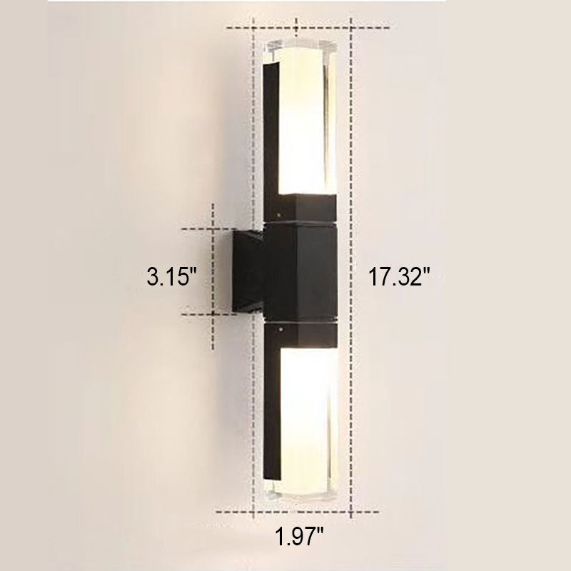 Outdoor Modern Waterproof Rectangular Column LED Wall Sconce Lamp Lumendat