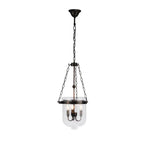 Traditional Rustic Round Glass Bucket Iron Candelabra 3-light Chandelier for Living Room Lumendat