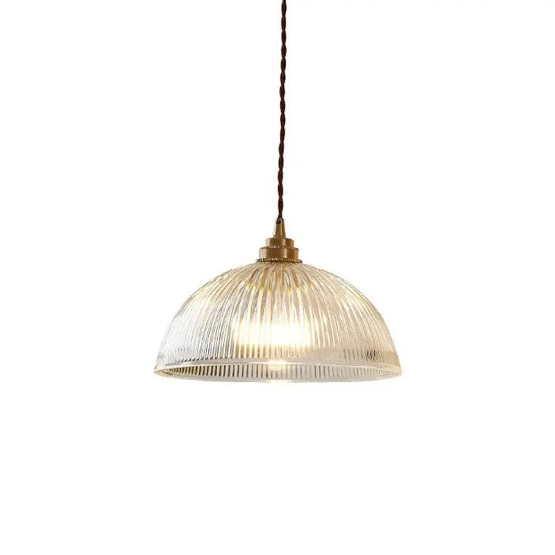 Modern Simple Clear Glass Dome Pot Lid 1-light Pendant Light Lumendat