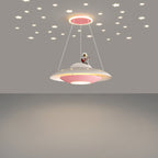 Lumendat Modern Art Deco Kids Iron Acrylic UFO Spaceship Astronaut Round LED Pendant Light For Bedroom Lumendat