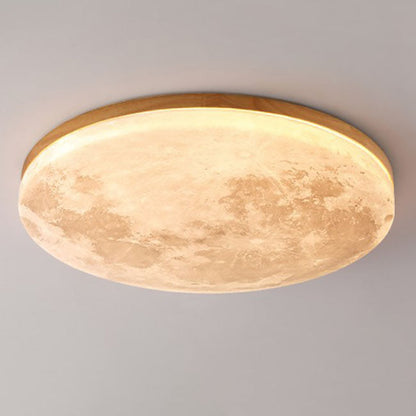 Nordic Minimalist Moon Round Pvc LED Flush Mount Ceiling Light