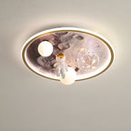 Lumendat Children Creative Cartoon Astronaut Moon Acrylic LED Kids Flush Mount Ceiling Light Lumendat