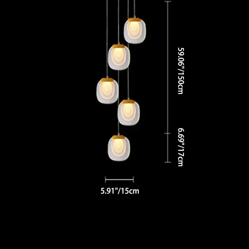 Contemporary Scandinavian Aluminum Crystal Round LED Chandelier for Living Room BulbSquare