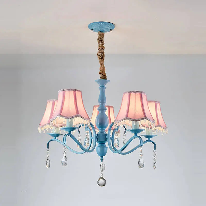 Modern Creative Cone Iron Crystal Fabric 5/6/8 Light Chandelier Lumendat