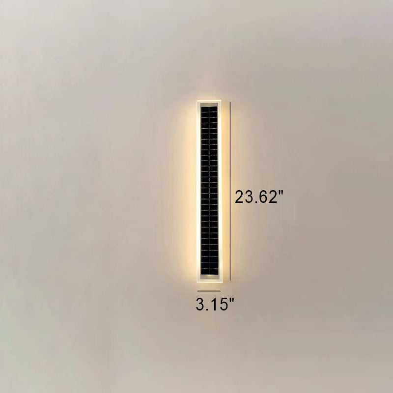 Minimalist Outdoor Solar Rectangular Strip Waterproof Patio LED Wall Sconce Lamp Lumendat