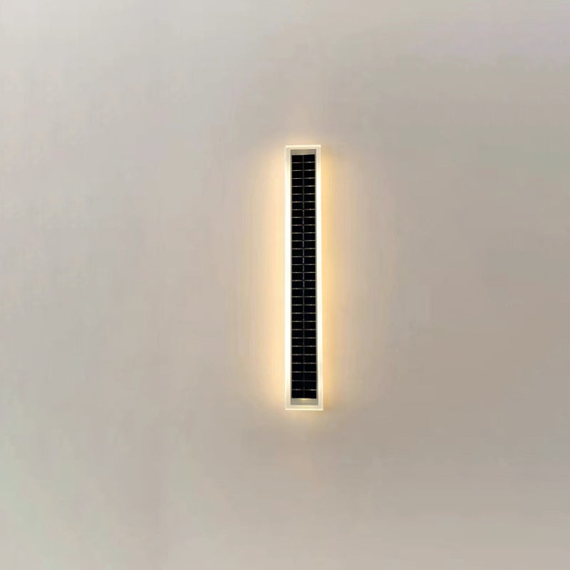 Minimalist Outdoor Solar Rectangular Strip Waterproof Patio LED Wall Sconce Lamp Lumendat