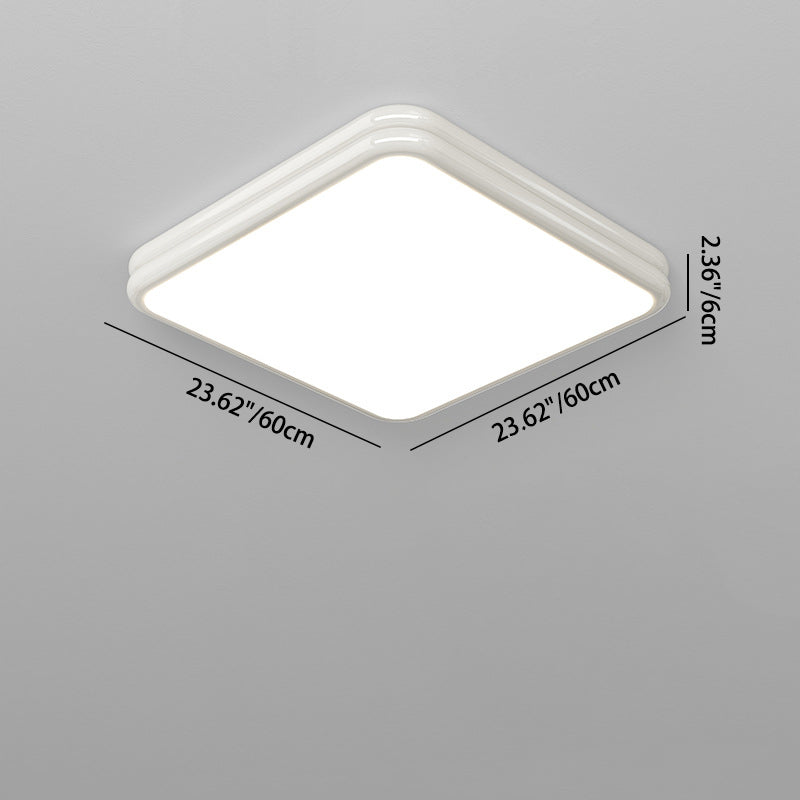 Modern Minimalist Square Rectangle Double Layer Iron Acrylic LED Flush Mount Ceiling Light for Bedroom