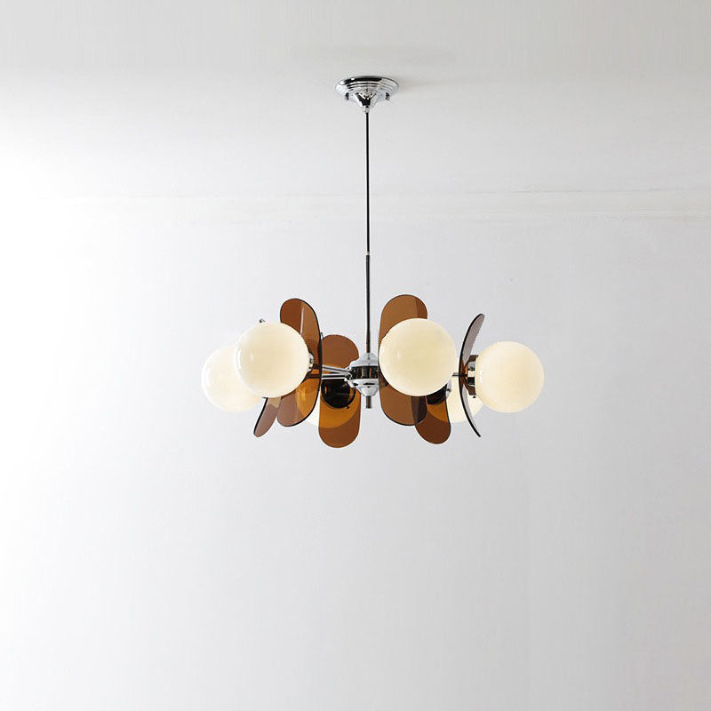 Modern Mid-century Acrylic Magic Bean Glass Shade 3/5/6/8-light Chandelier for Living Room