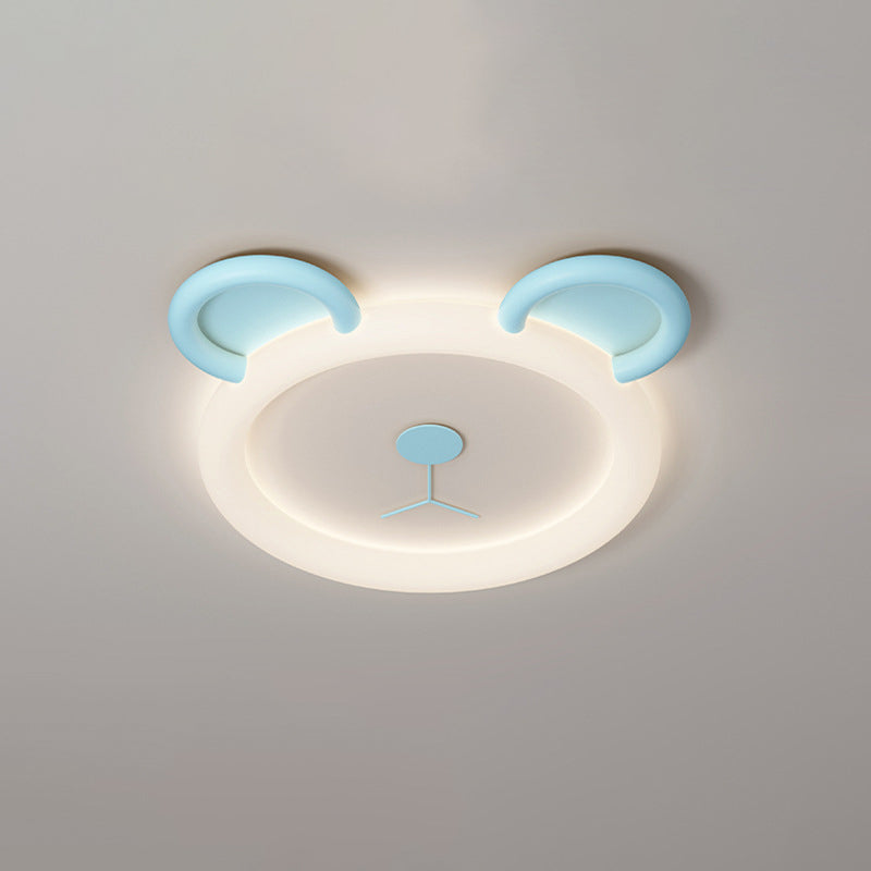 Lumendat Contemporary Creative Cartoon Panda PE Resin LED Kids Flush Mount Ceiling Light For Bedroom Lumendat