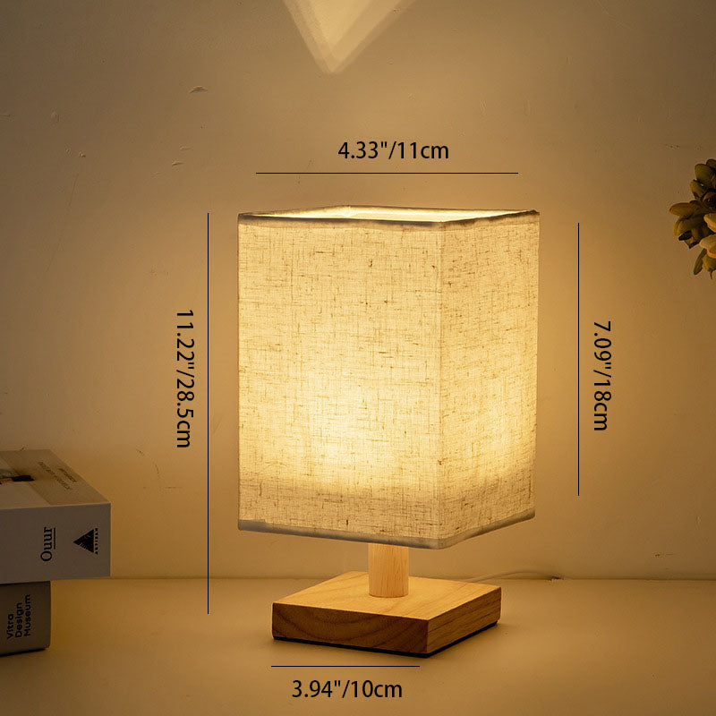 Contemporary Creative Fabric Square USB LED Table Lamp For Bedroom Lumendat