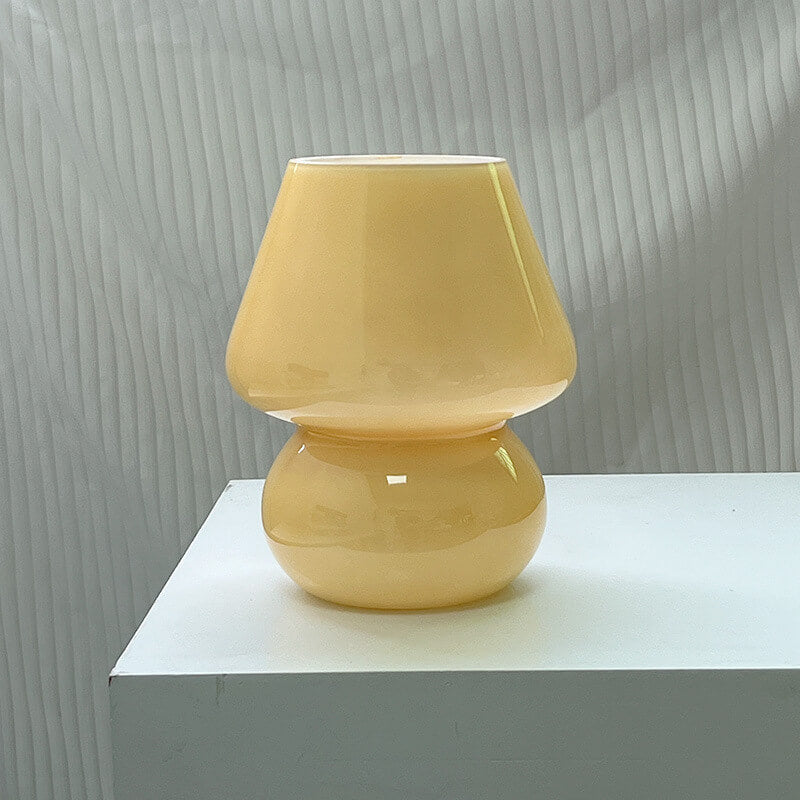 Modern Minimalist Striped Mushroom Glass 1-Light Table Lamp Lumendat