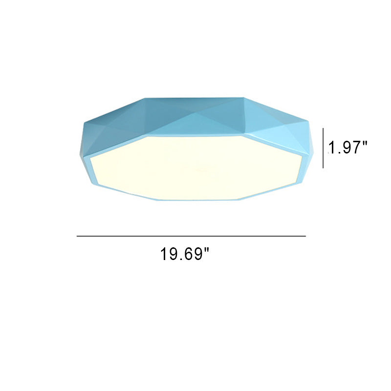 Nordic Macaron Diamond Geometry Iron Acrylic LED Flush Mount Ceiling Light BulbSquare