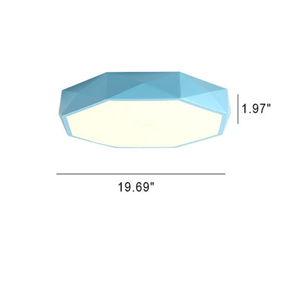 Nordic Macaron Diamond Geometry Iron Acrylic LED Flush Mount Ceiling Light
