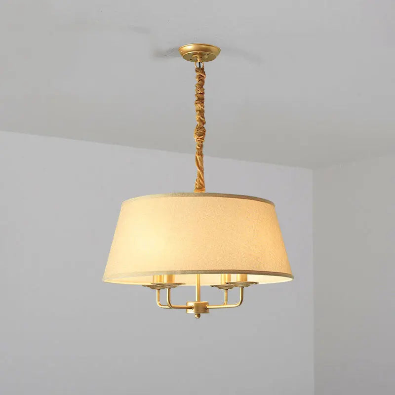 European Vintage Classic Iron Cloth 4-light Pendant Light Lumendat
