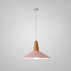 Nordic Minimalist Macaron Solid Color Aluminum Wood 1-light Pendant Light BulbSquare