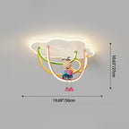 Lumendat Contemporary Creative Cartoon Astronaut Cloud Iron Aluminum Rainbow Curve LED Kids Flush Mount Ceiling Light For Bedroom Lumendat