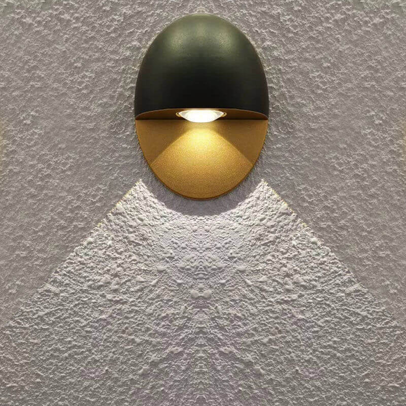 Modern Minimalist Oval Shape Aluminum Outdoor Waterproof LED Wall Sconce Lamp for Outdoor Patio Lumendat