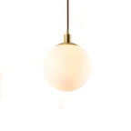 Nordic Minimalist Milky White Glass Ball 1-light Pendant Light BulbSquare