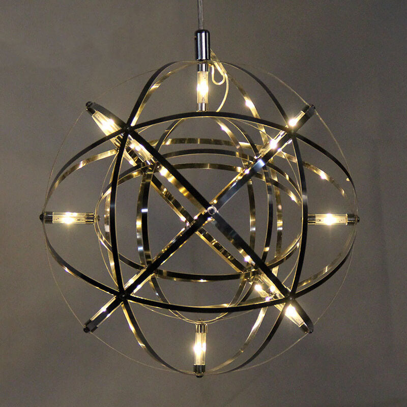 Contemporary Creative Globe Iron 12 Light LED Firework Pendant Light For Living Room
