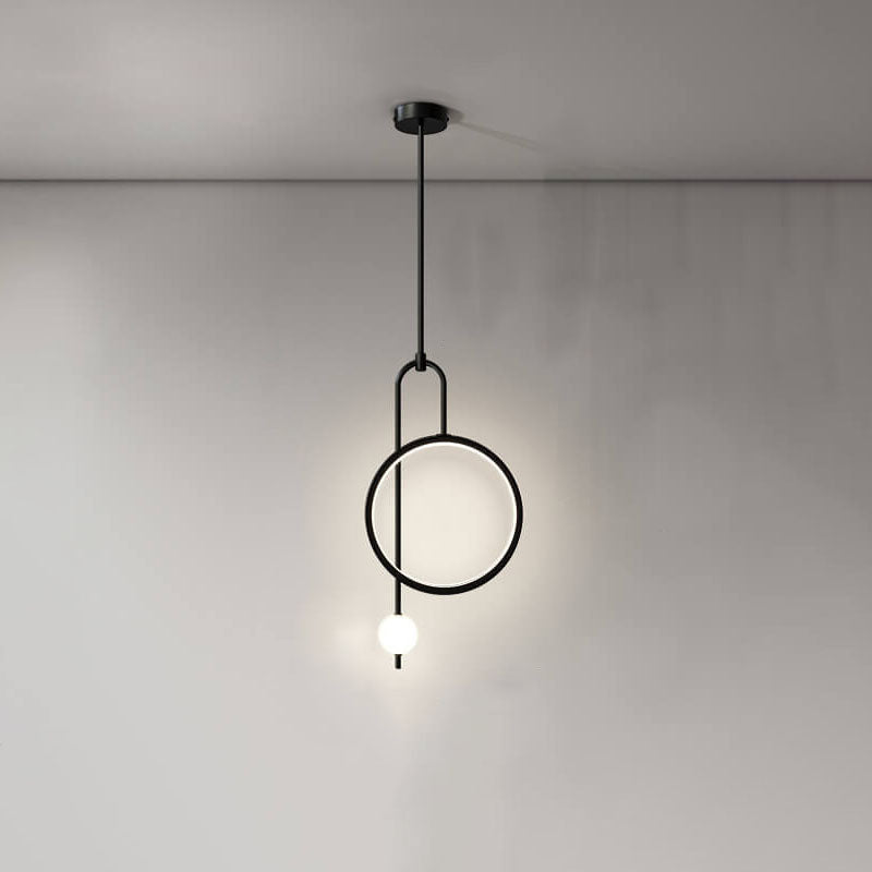 European Minimalist Light Luxury Circular Metal Acrylic LED Chandelier