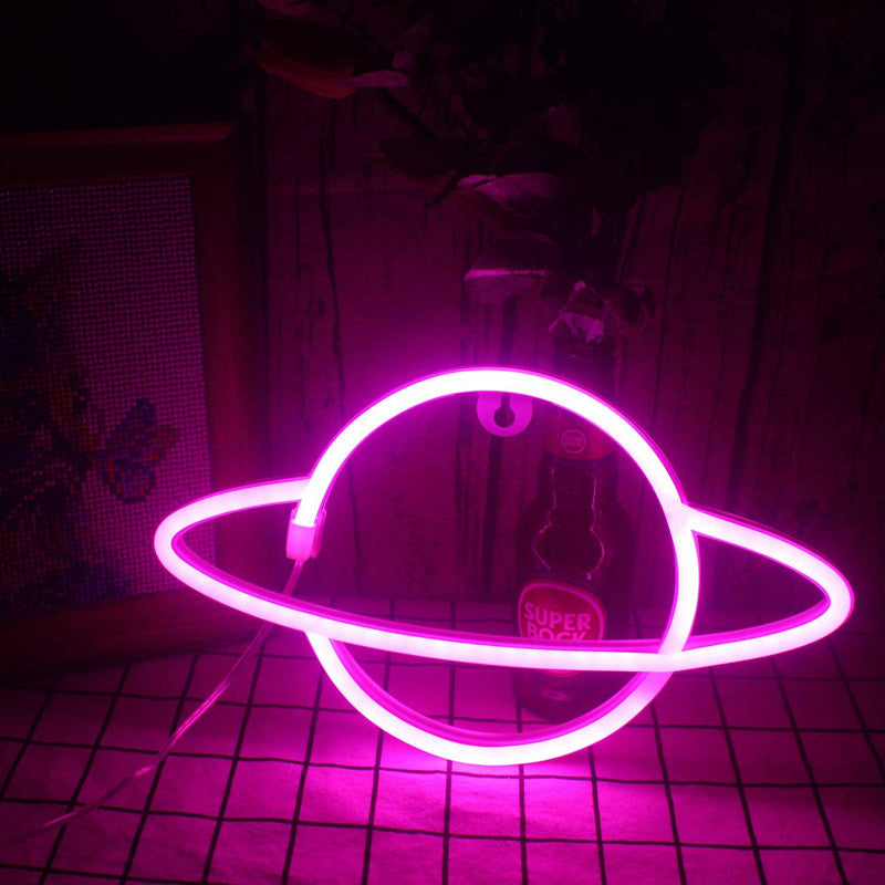 Modern Creative Planet Neon Plastic LED Night Light Table Lamp Lumendat